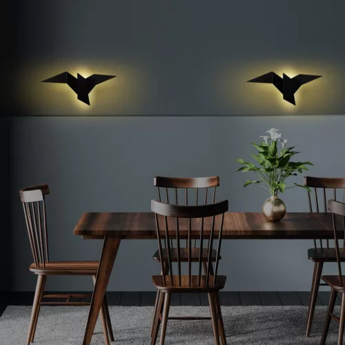 Bird fali lámpa, L, fekete