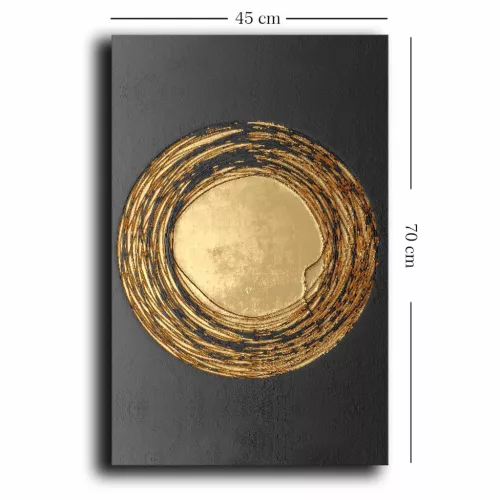 Dekoratív vászonfestmény, fekete, arany, 45 x 70 cm