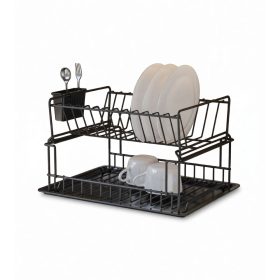 Edényszárító, csepegtető tálca, fekete, 35 x 30 cm