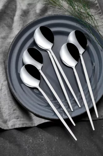 Evőeszközkészlet, 30 darabos, rozsdamentes acél, ezüst