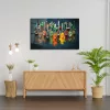 Edzett üveg fali dekoráció, fűszerek, 46x72 cm