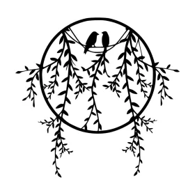 Fém fali dekoráció, willow circle, 45 x 44 cm