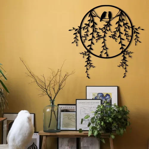 Fém fali dekoráció, willow circle, 45 x 44 cm