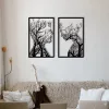 Fém fali dekoráció, twin trees, 2x 40 x 63 cm