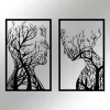 Fém fali dekoráció, twin trees, 2x 40 x 63 cm