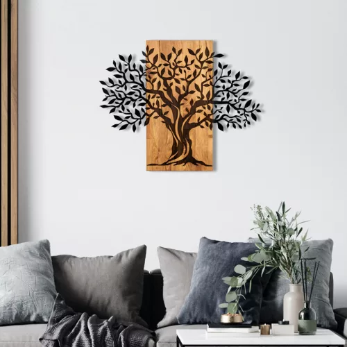 Dekoratív, fa fali kiegészítő, életfa, 72 x 58 cm