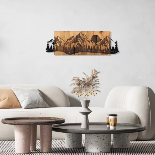 Dekoratív fa falikiegészítő, fa, 75 x 24 cm