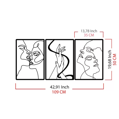 Fém fali dekoráció, unity of love, 109 x 50 cm