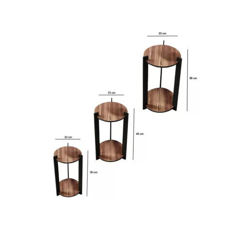 Virágállvány 3-dbos szett, kerek