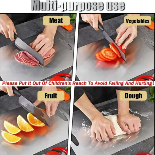 Vágódeszka szett, 2 db, rozsdamentes acél