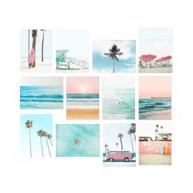 Dekoratív MDF festmény, 12 darab, tengarpart