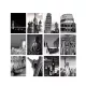 Dekoratív MDF festmény, 12 darab, fekete-fehér