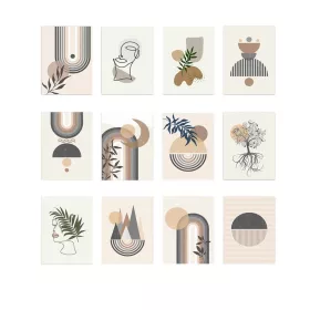 Dekoratív MDF festmény, 12 darab, alakzatok