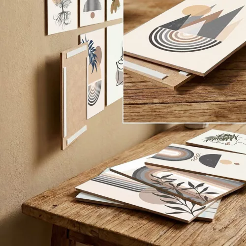 Dekoratív MDF festmény, 12 darab, alakzatok