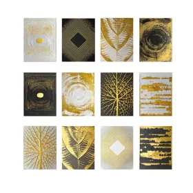 Dekoratív MDF festmény, 12 darab, fekete-arany