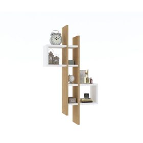 Fali polc, zafír tölgy és fehér 54x20x108 cm