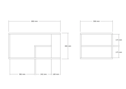 Dohányzóasztal, travertin hatású, 80 x 40 x 50 cm