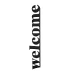 Fém fali dekoráció, welcome, 18x98 cm