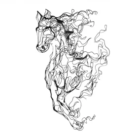 Fém fali dekoráció, horse, 18x98 cm