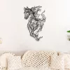 Fém fali dekoráció, horse, 18x98 cm