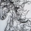 Fém fali dekoráció, horse, 18x98 cm