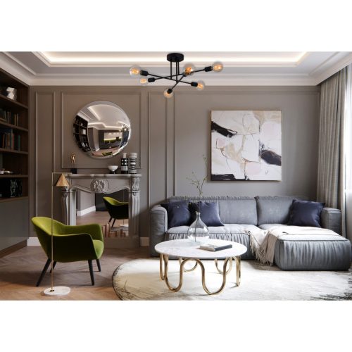 Flower mennyezeti lámpa, fekete