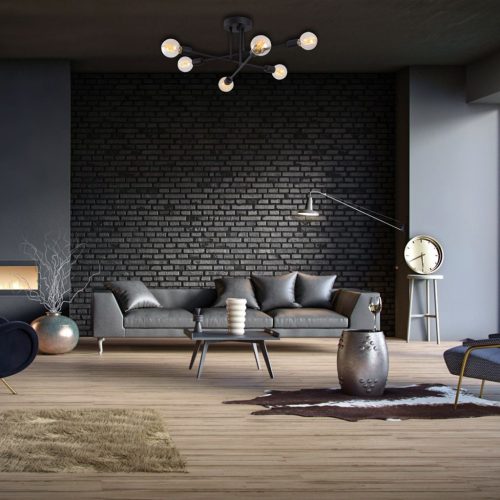 Flower mennyezeti lámpa, fekete