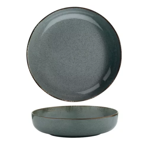 Tányérkészlet porcelán, kék, 24 darabos