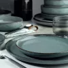 Tányérkészlet porcelán, kék, 24 darabos
