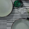 Tányérkészlet porcelán, zöld, 24 darabos