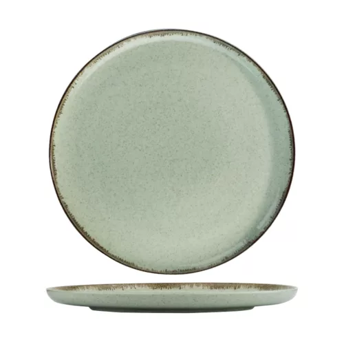 Tányérkészlet porcelán, zöld, 24 darabos