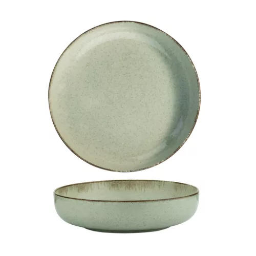 Tányérkészlet porcelán, zöld, 24 darabos