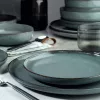Tányérkészlet porcelán, kék, 18 darabos