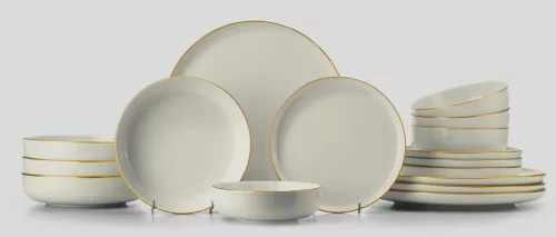 Tányér készlet, 16 darabos, fehér