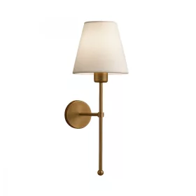 Fali lámpa szövet búrával, réz-bézs