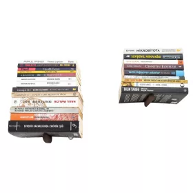 Dekoratív fém könyvtartó fali polc, barna, fekete