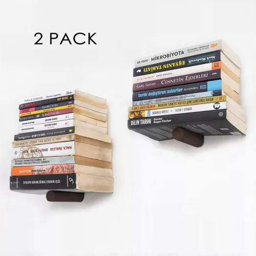 Dekoratív fém könyvtartó fali polc, barna, fekete