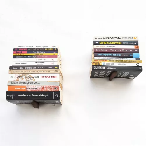 Dekoratív fém könyvtartó fali polc, barna, fekete