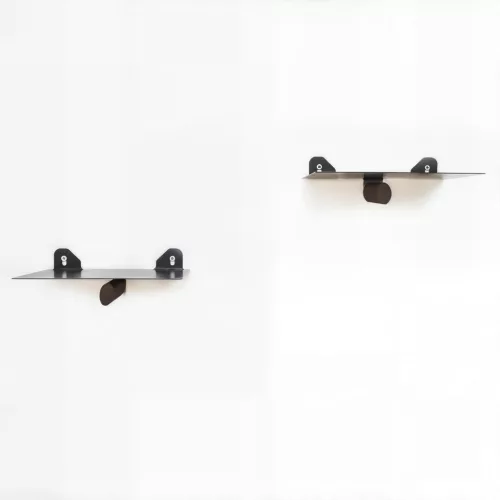 Dekoratív fém könyvtartó fali polc, barna, fekete