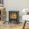 HOMCOM Elektromos kandalló fűtéssel, LED-lánghatással, 1800 W-os álló kandalló alacsony