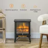 HOMCOM Elektromos kandalló fűtéssel, LED-lánghatással, 1800 W-os álló kandalló alacsony