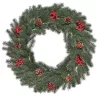 Adventi koszorú, műfenyő ágakkal, ajtódísz, akasztófüllel, Ø60 cm