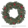 Adventi koszorú, műfenyő ágakkal, ajtódísz, akasztófüllel, Ø60 cm