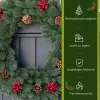 Adventi koszorú, műfenyő ágakkal, ajtódísz, akasztófüllel, Ø60 cm