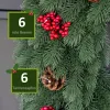 Adventi koszorú, műfenyő ágakkal, ajtódísz, akasztófüllel, Ø60 cm