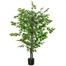 HOMCOM Nagy Műficuszfa 135 cm-es Műnövény, Műanyag Mesterséges Növény Ficus Cserépben,