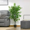 HOMCOM Nagy Műficuszfa 135 cm-es Műnövény, Műanyag Mesterséges Növény Ficus Cserépben,