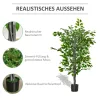 HOMCOM Nagy Műficuszfa 135 cm-es Műnövény, Műanyag Mesterséges Növény Ficus Cserépben,
