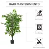 HOMCOM Nagy Műficuszfa 135 cm-es Műnövény, Műanyag Mesterséges Növény Ficus Cserépben,