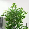 HOMCOM Nagy Műficuszfa 135 cm-es Műnövény, Műanyag Mesterséges Növény Ficus Cserépben,